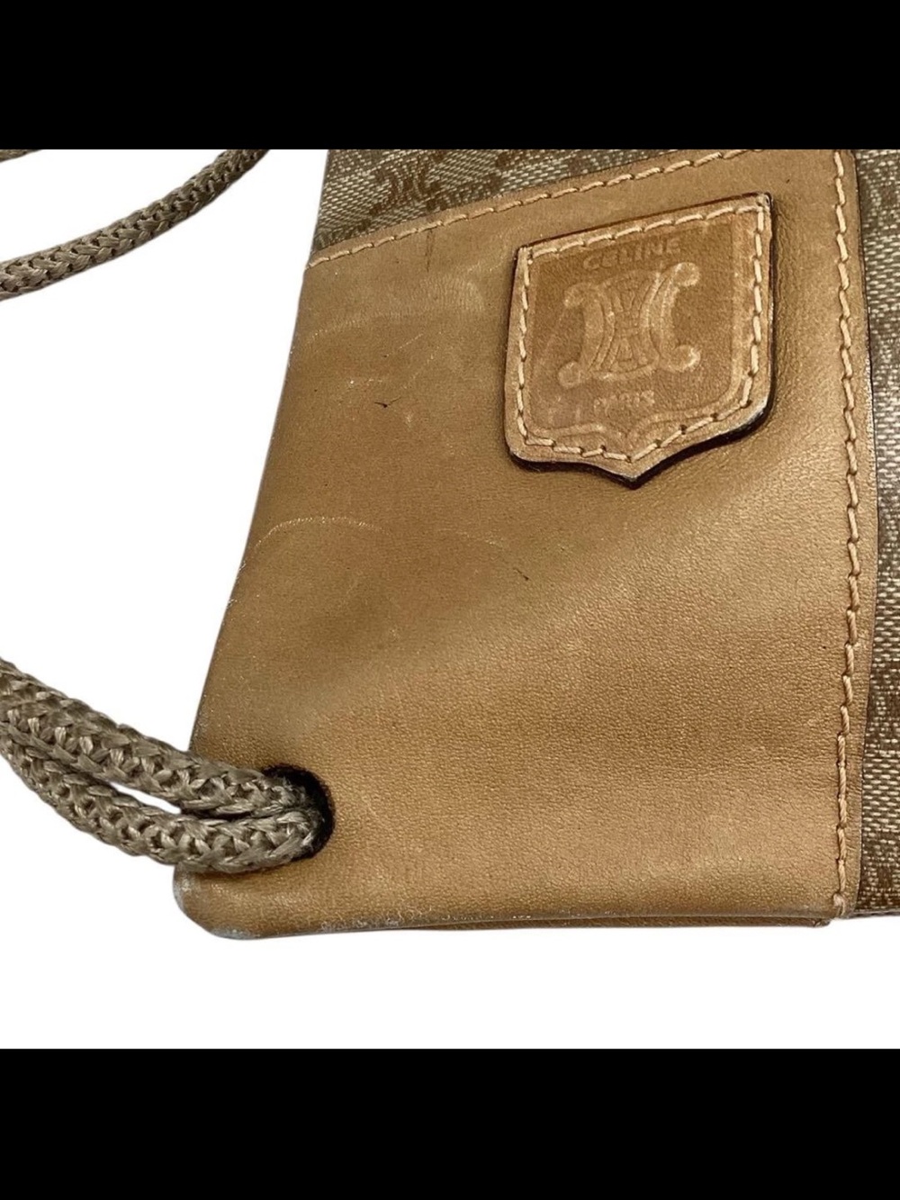 Celine Beige Monogram Drawstring Backpack - Picture 8 of 13